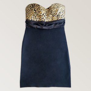 Leopard Print Mini Dress, Y2K Bodycon Dress, Size M